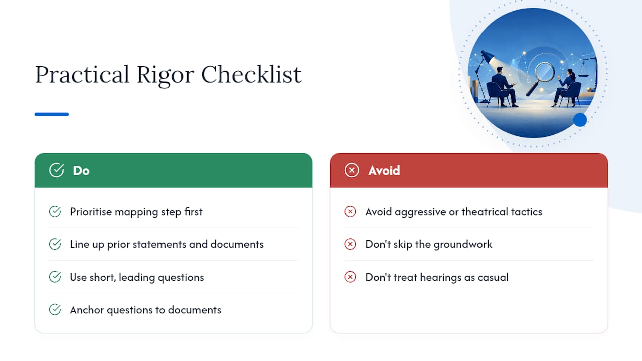 Why practical rigor beats courtroom theatrics — overview diagram