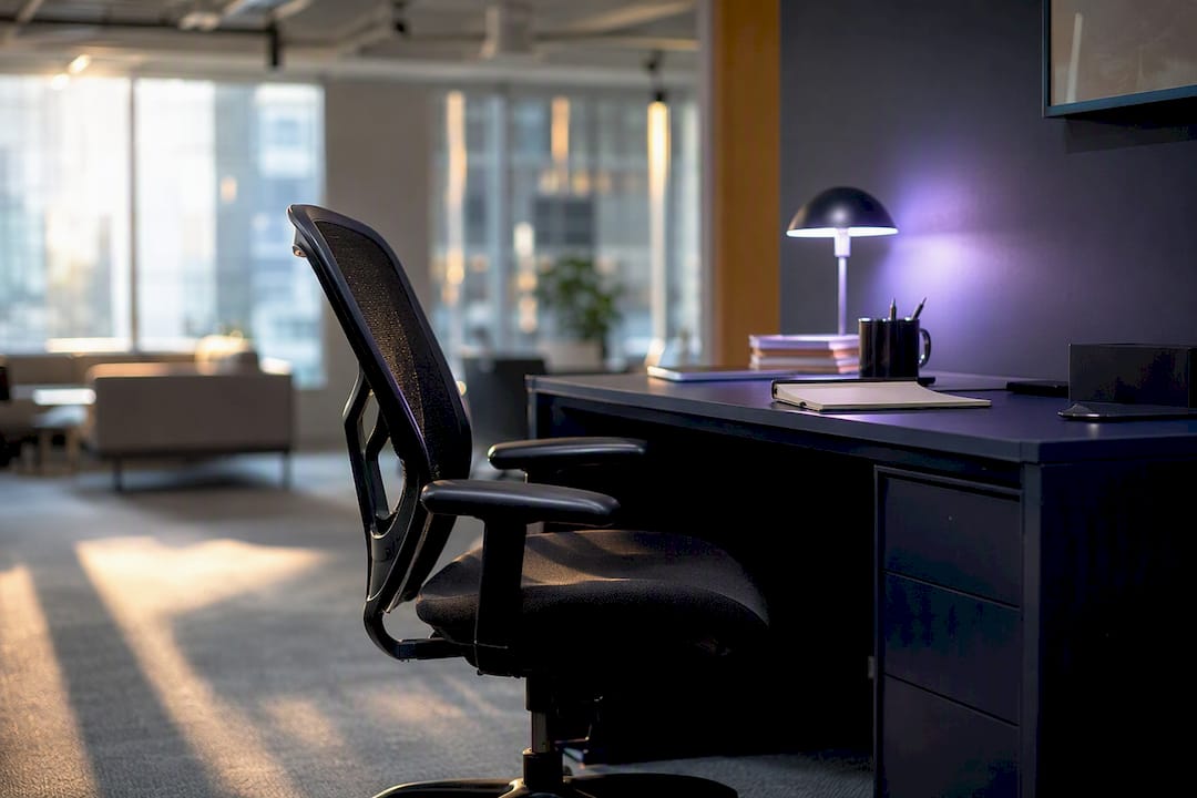 Empty office chair representing employee turnover