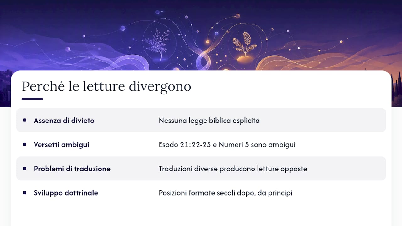 L'assenza di un divieto esplicito: perché le letture divergono così tanto — overview diagram