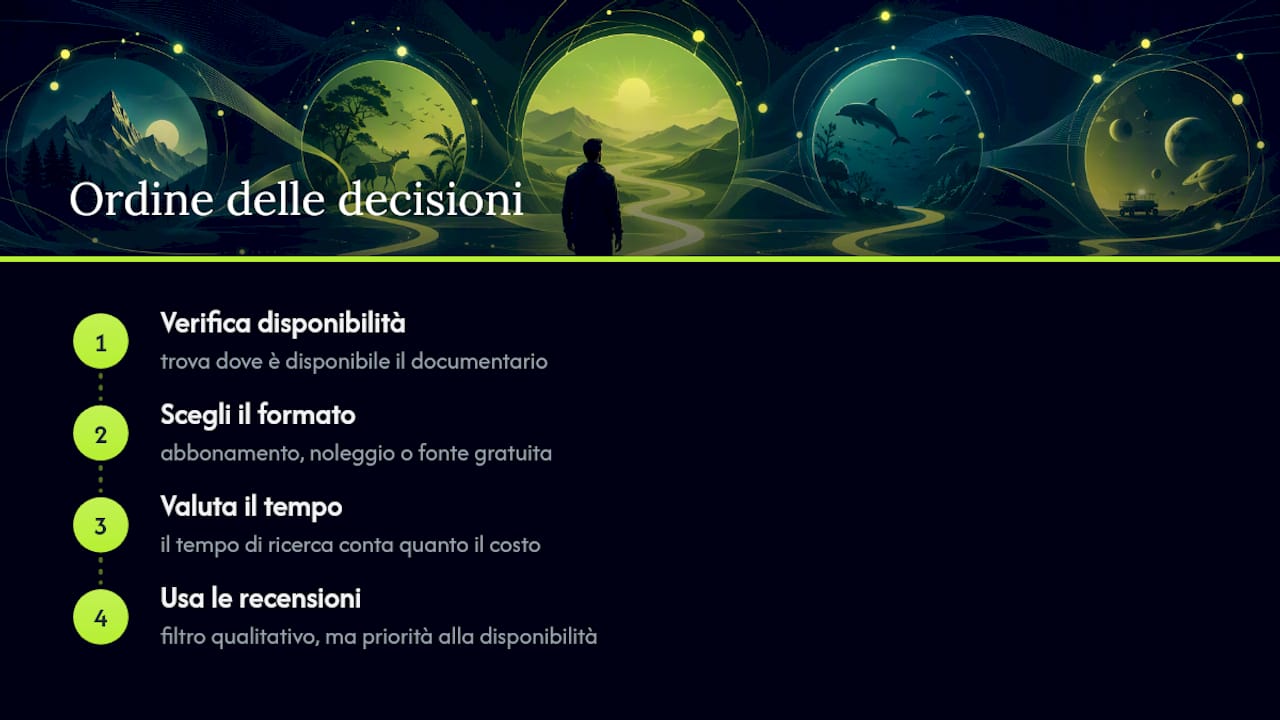 Cosa conta davvero quando si scelgono documentari in streaming — overview diagram
