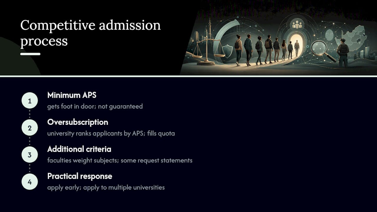 Competitive admission: when marks alone aren't enough — overview diagram