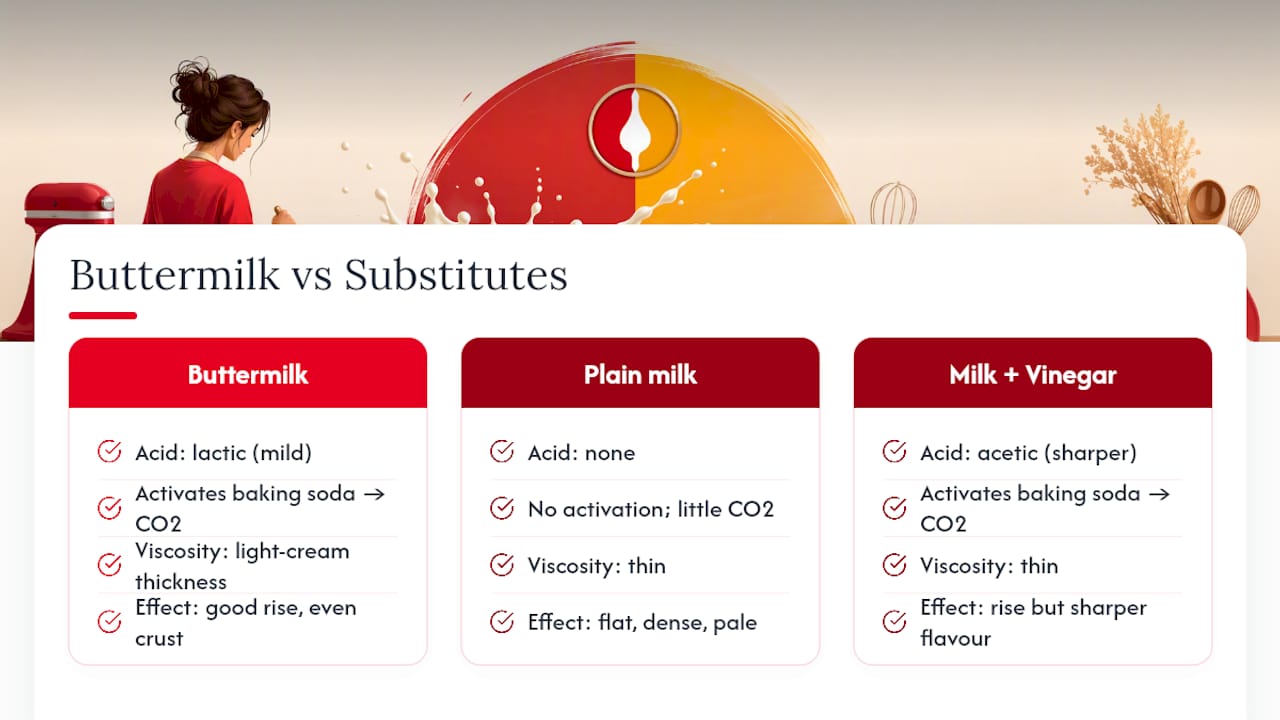 Diagram of buttermilk chemical action in baking