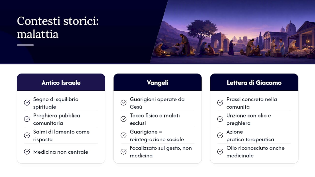 Il contesto storico dei versetti sulla malattia — overview diagram