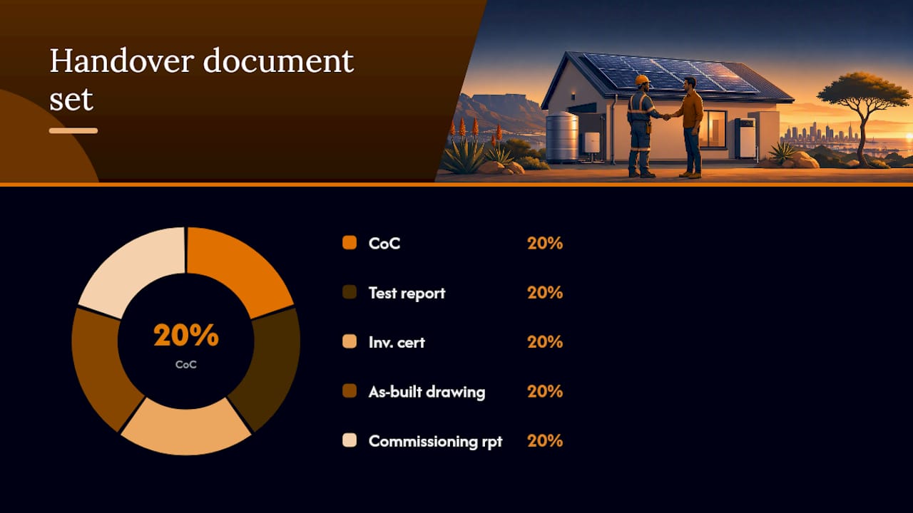 Five documents in solar compliance package