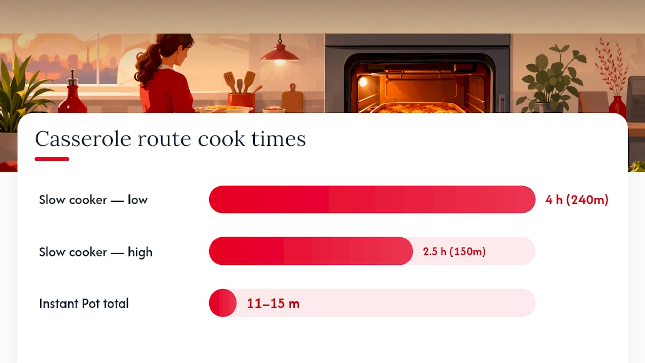 Slow cooker and Instant Pot cooking times