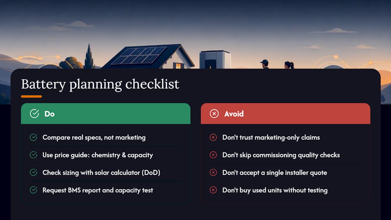 What Solarza's tools tell you about battery planning — overview diagram