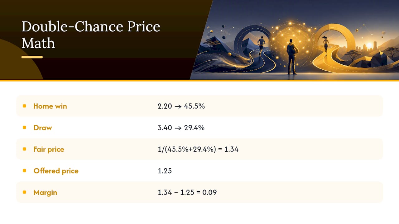 Double chance odds and margin calculation
