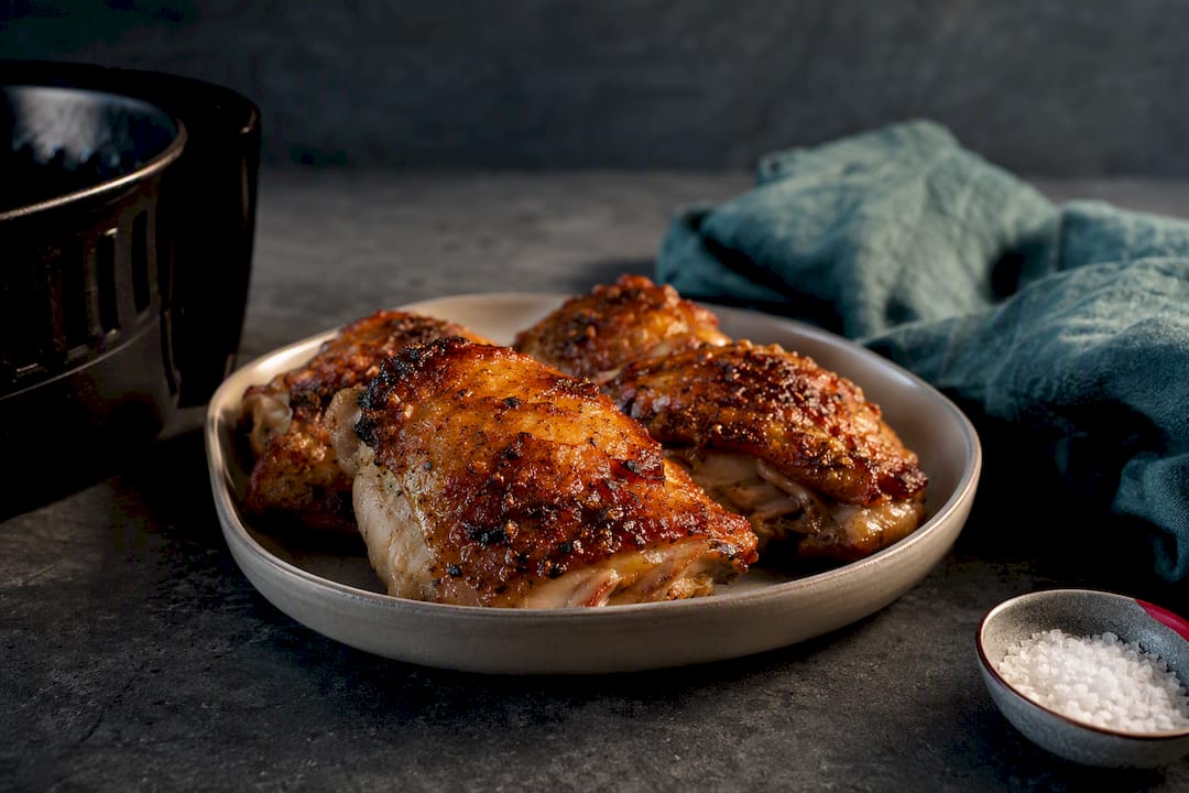 5 Minute Air Fryer Chicken Thighs for Crispy Skin on Weeknights
