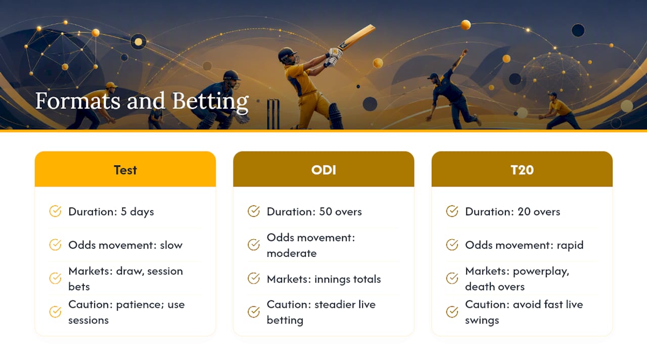 Comparison of cricket formats for betting
