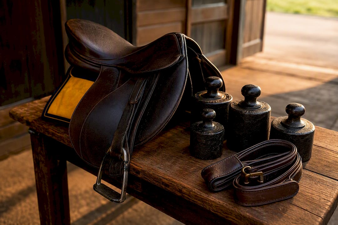 Racing saddle with handicap weights