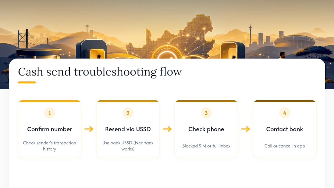 Cash send voucher resend troubleshooting flow