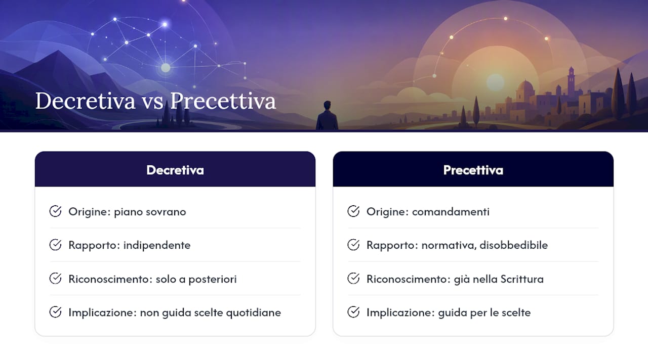 Confronto tra volontà decretiva e volontà precettiva