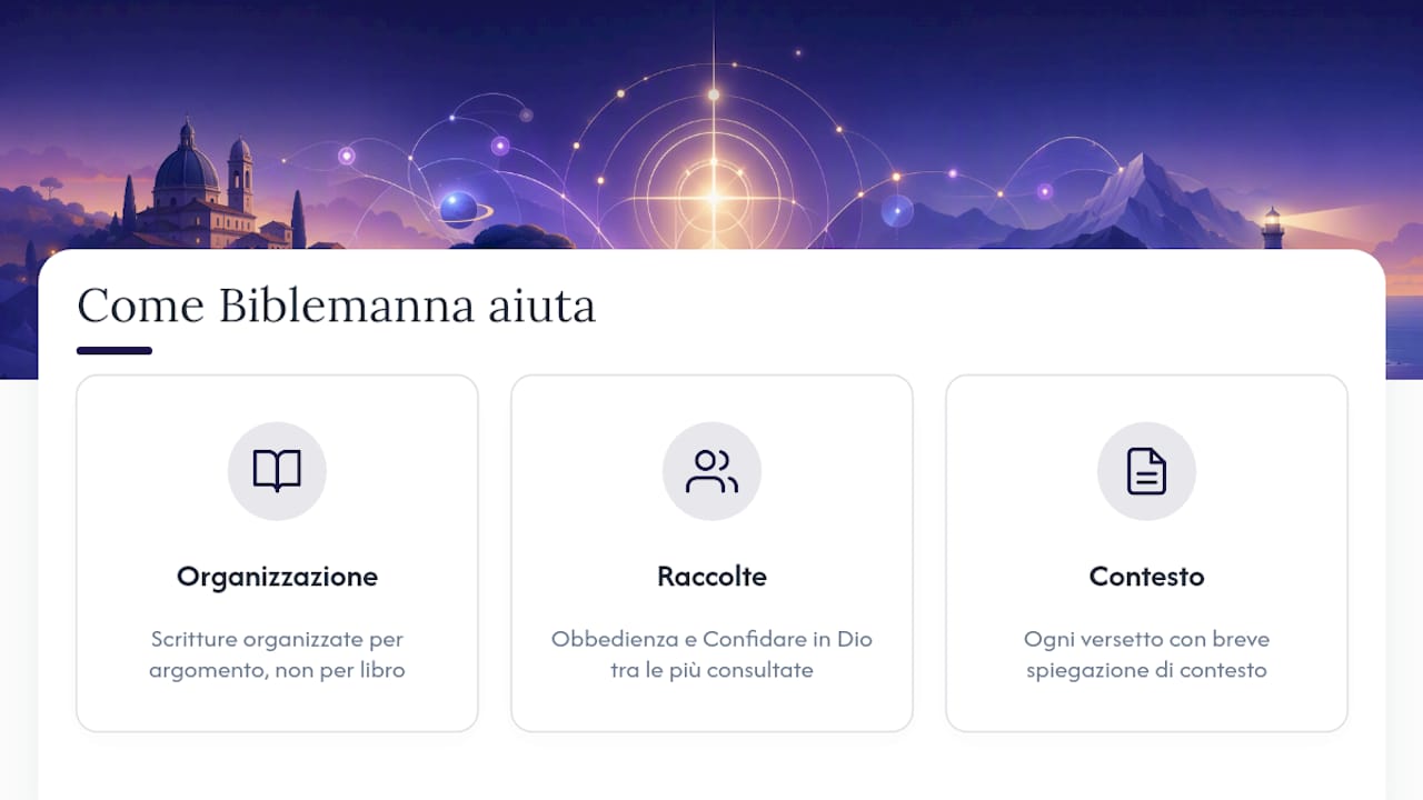 Come Biblemanna può accompagnare il tuo discernimento — overview diagram