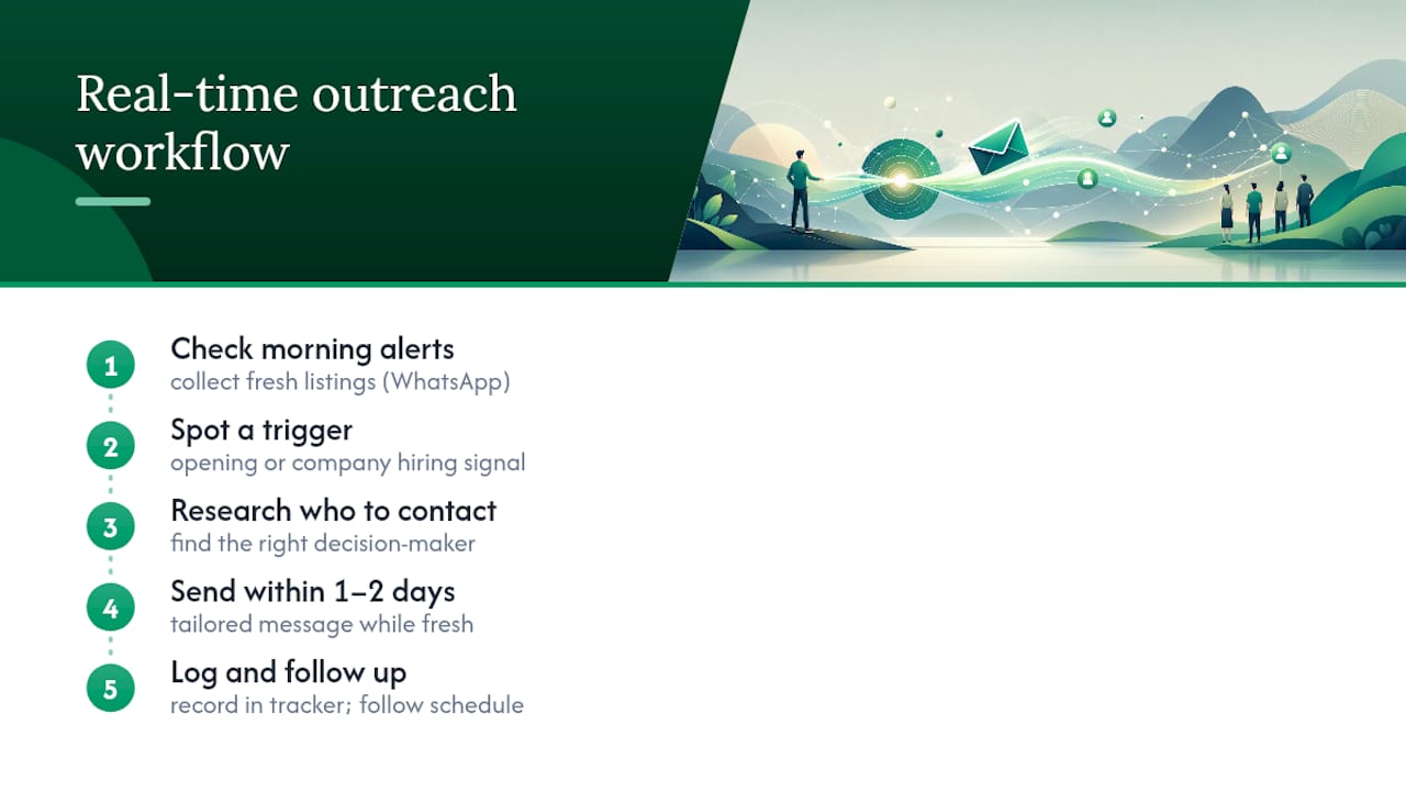 Pairing outreach with real-time job alerts — overview diagram