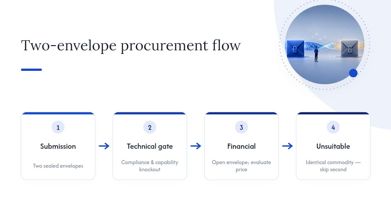 Two-envelope tender evaluation flow