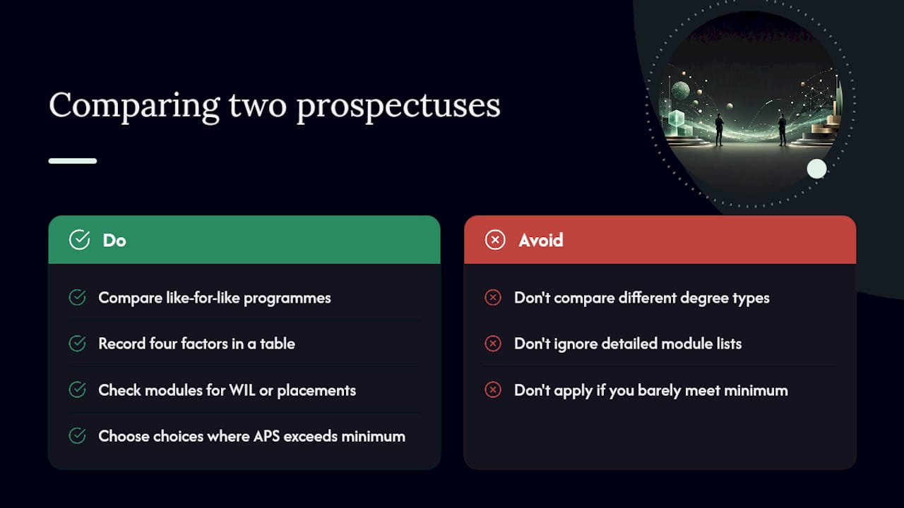 How do you compare two prospectuses side by side? — overview diagram