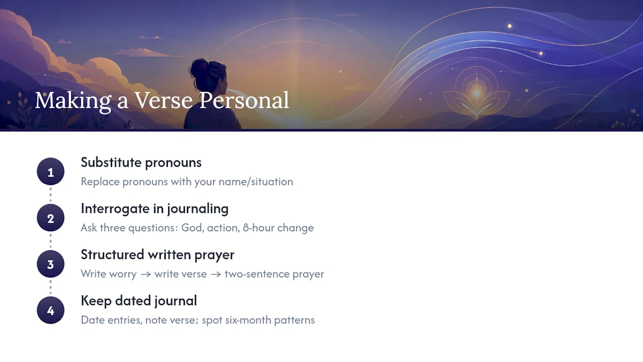 Making a Morning Verse Personal in Prayer or Journaling — overview diagram