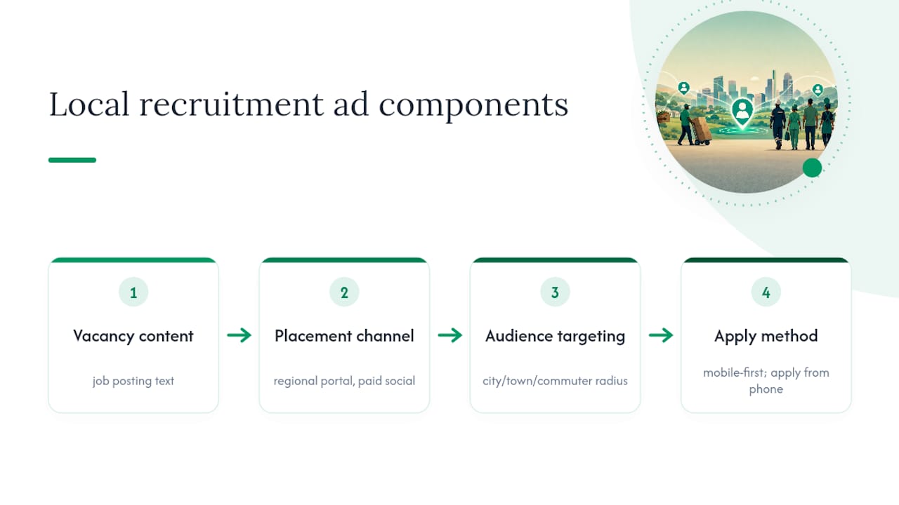 Three-part structure of a local recruitment ad