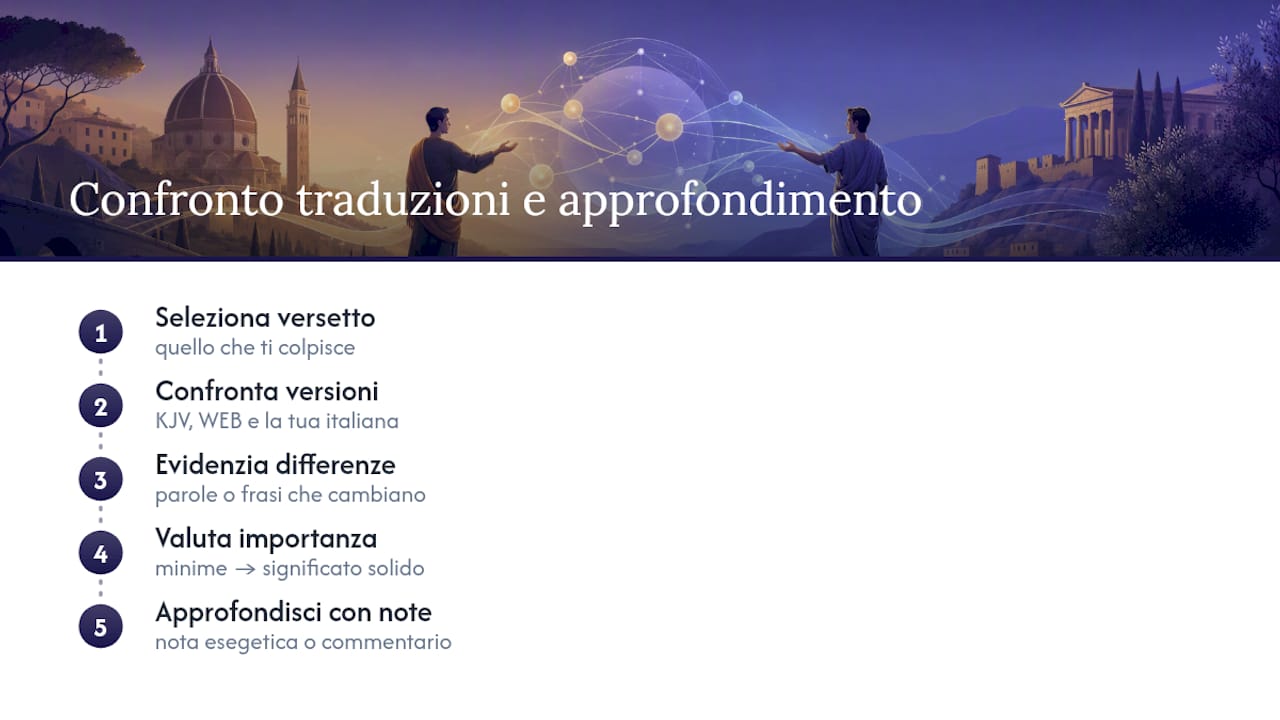 Guida per mettere a confronto diverse traduzioni della Bibbia