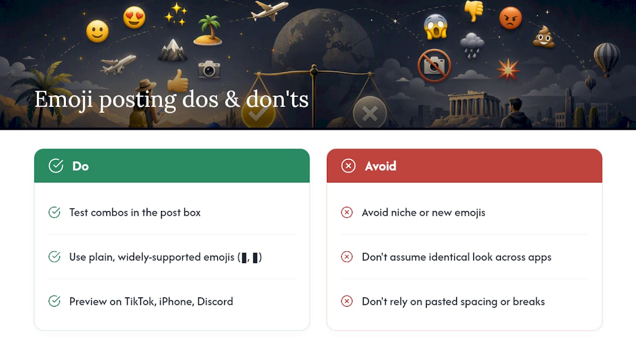 Travel emoji rendering across platforms