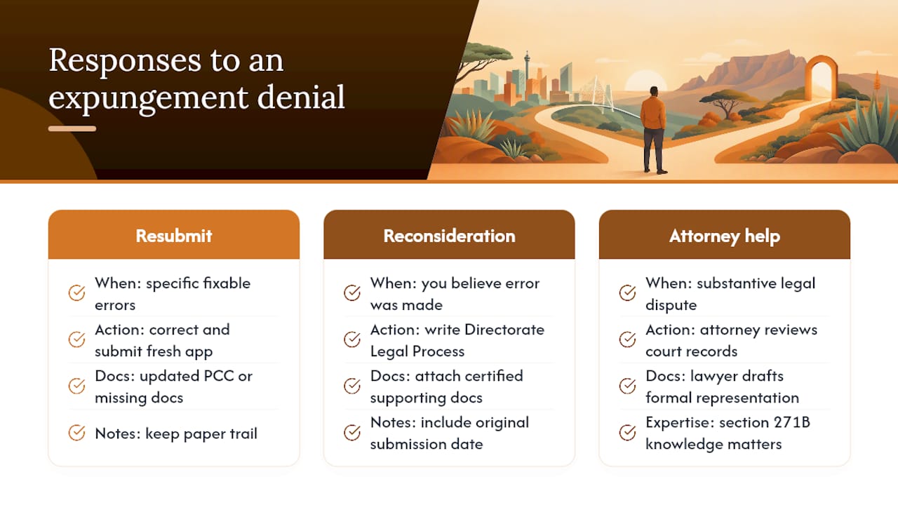 How to appeal or reapply if your expungement is denied — overview diagram