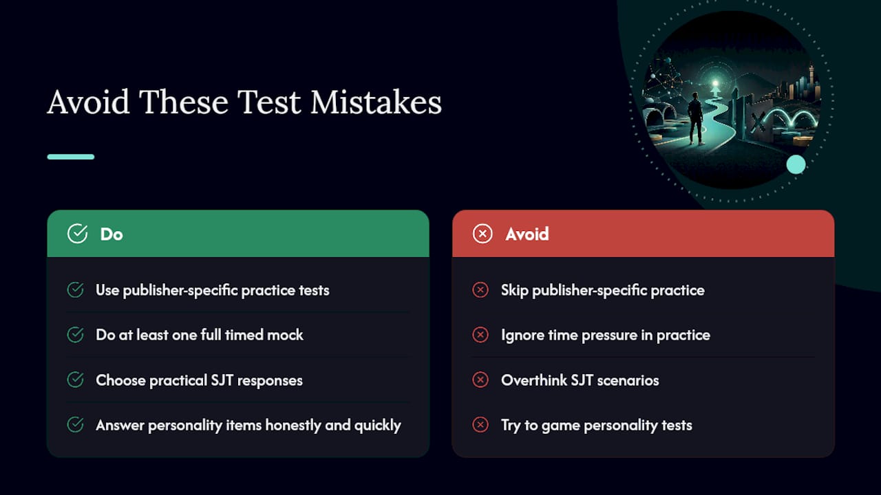 Common Mistakes to Avoid During Internship Psychometric Tests — overview diagram