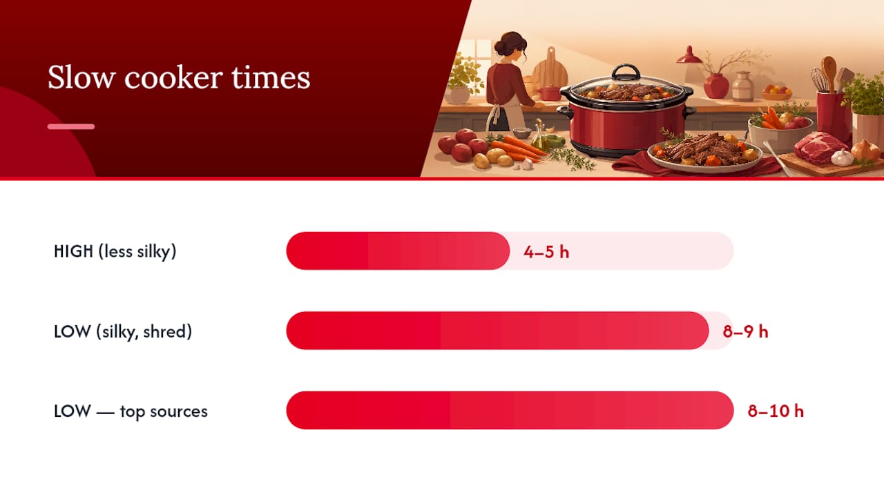 LOW and HIGH slow cooker timing comparison
