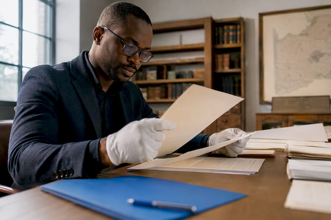 Researcher verifying official referral records