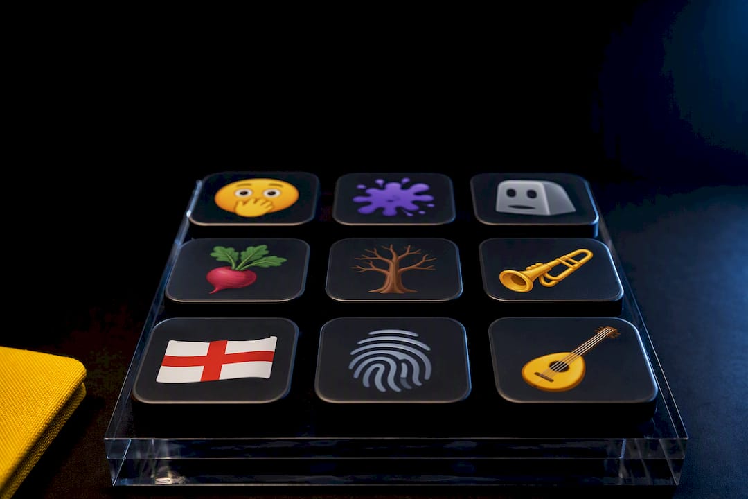 Colorful new emoji glyph tiles in studio