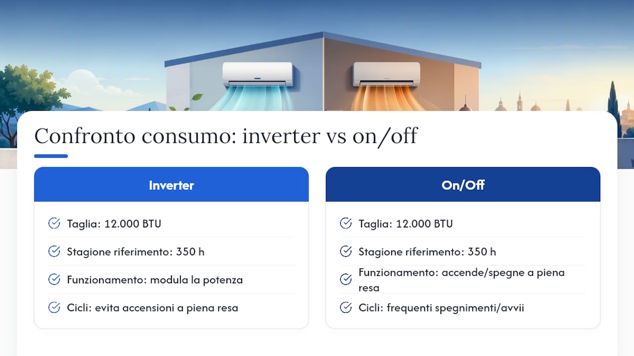 Confronto dei consumi tra condizionatori inverter e on/off