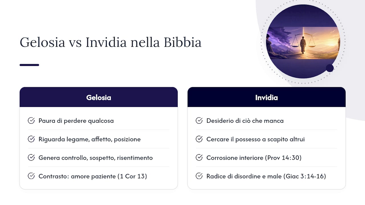 Confronto biblico tra gelosia e invidia