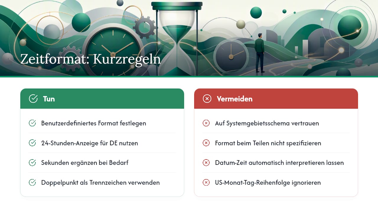 Wie ändere ich das Zeitformat in Excel für unterschiedliche Länder? — overview diagram
