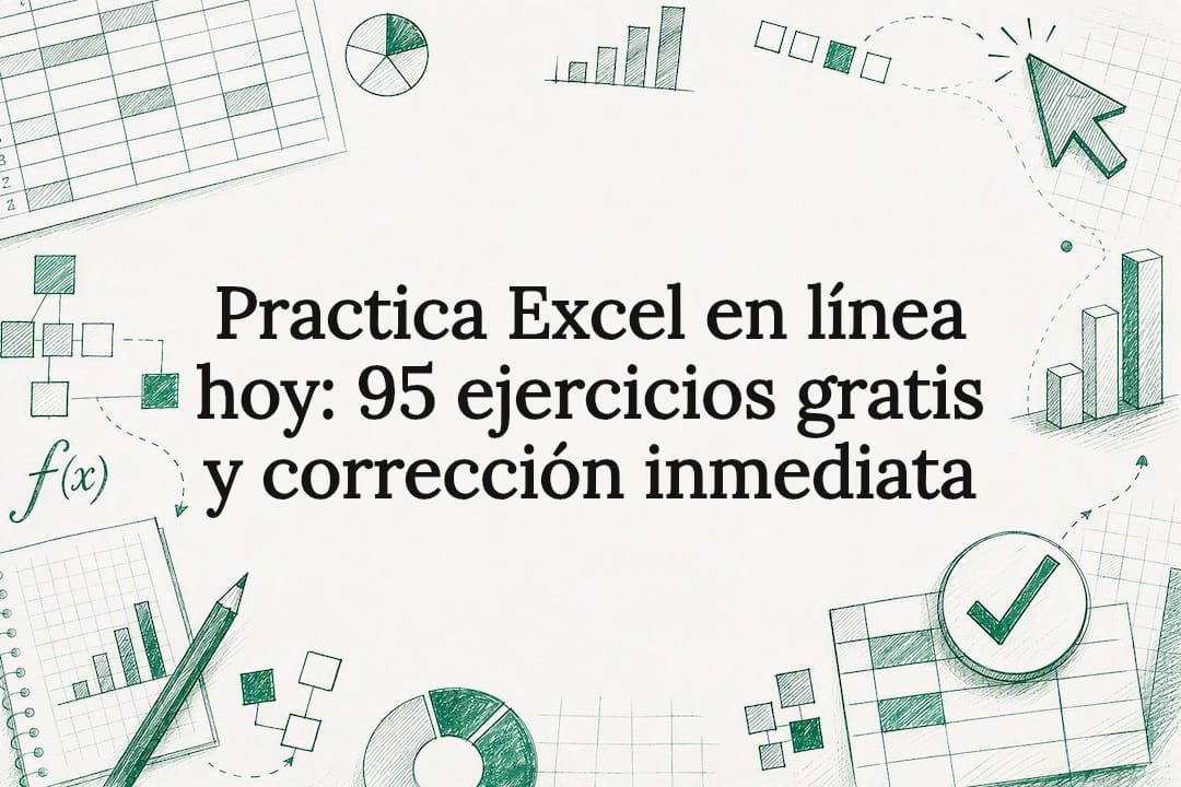 Tarjeta ilustrada para practicar Excel en línea
