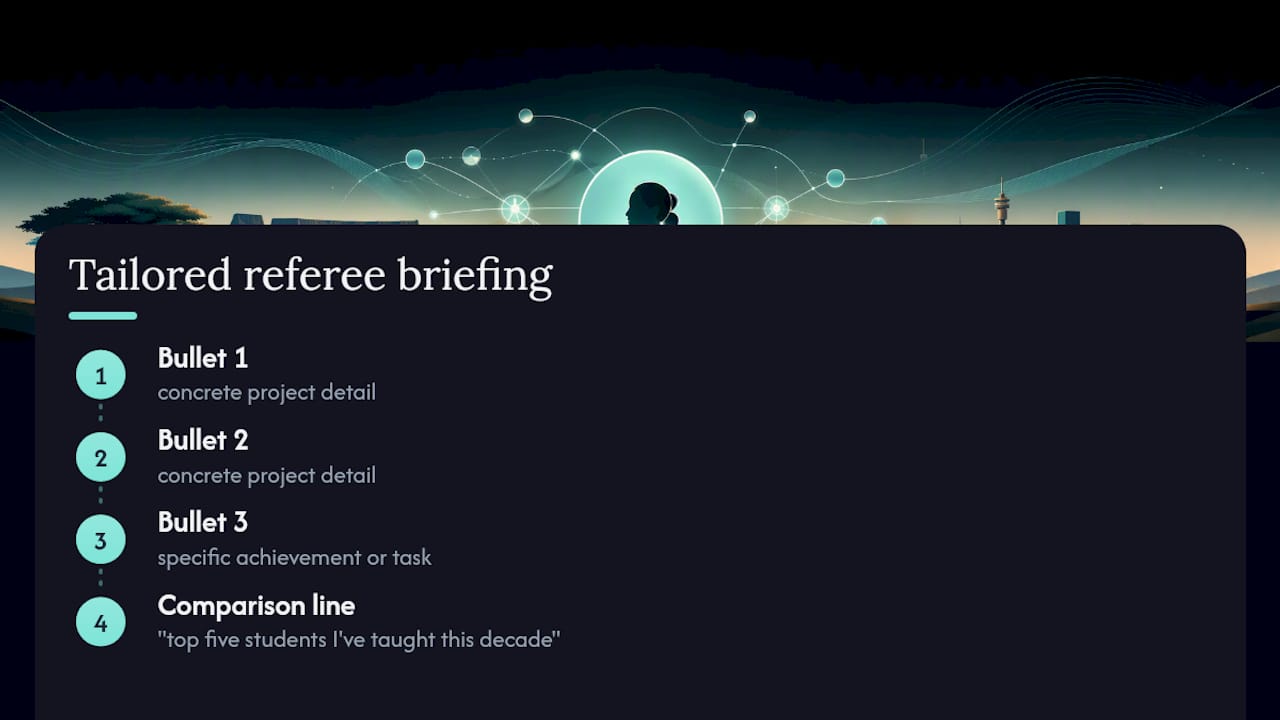 Four-part tailored referee briefing structure