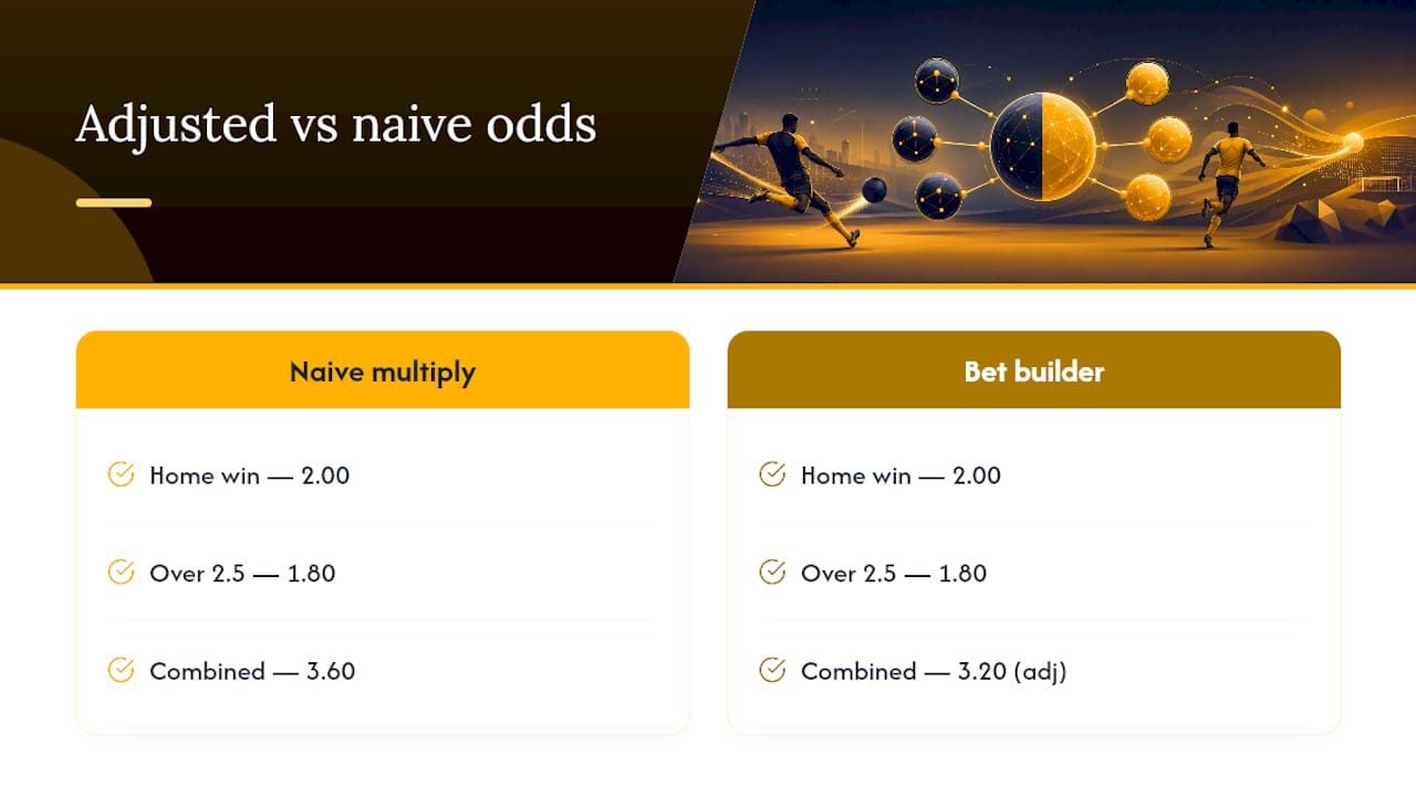 Naive versus adjusted bet builder odds