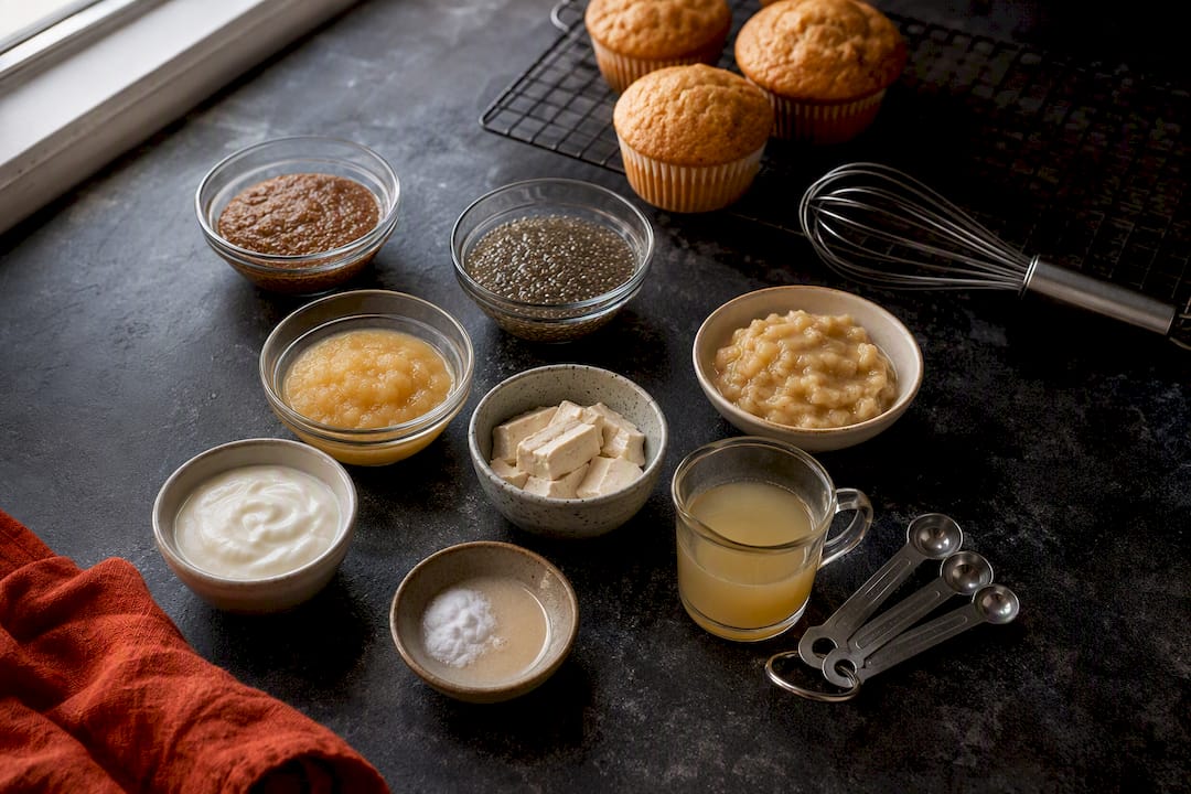 Nine egg substitutes prepared for baking