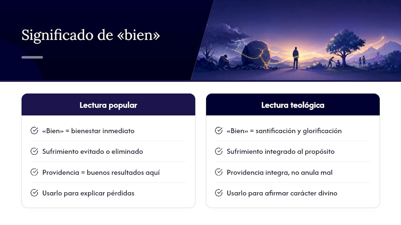 ¿Qué significa «bien» en Romanos 8:28? — overview diagram