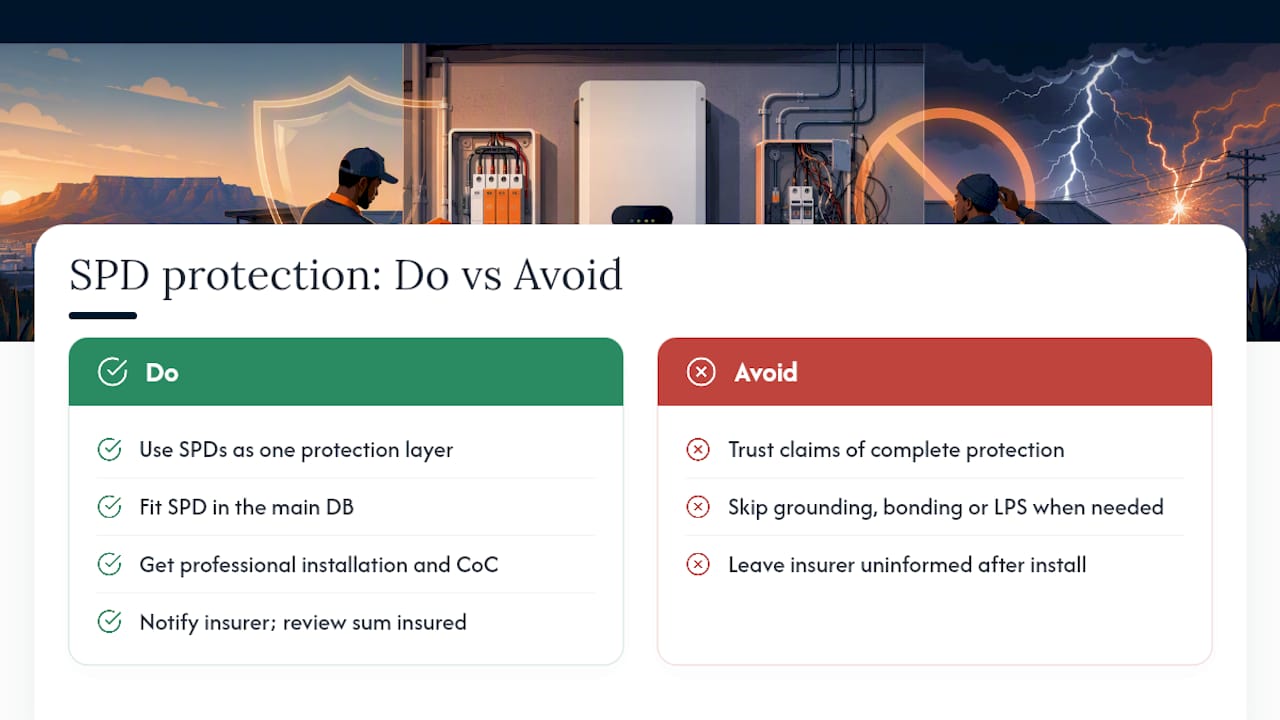 Can surge protection stop lightning damage completely? — overview diagram