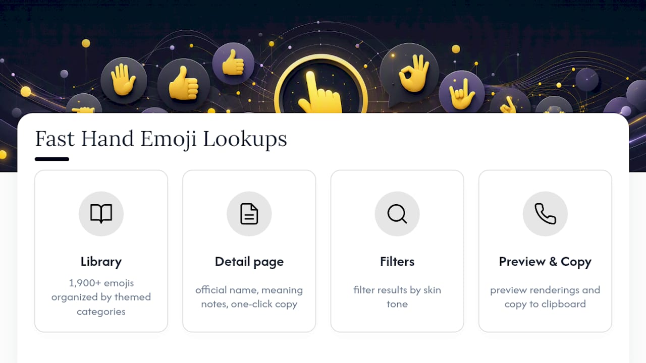 Why Emoji Trove Is Built for Fast Hand Emoji Lookups — overview diagram