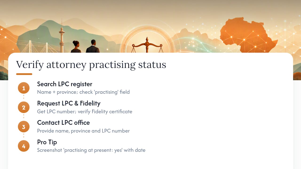 How do you verify an attorney's practising status online? — overview diagram