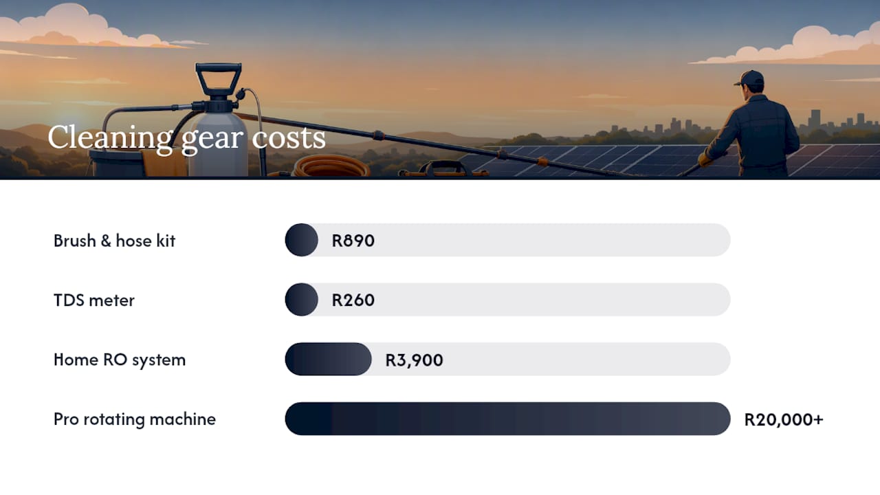 Solar cleaning equipment cost comparison