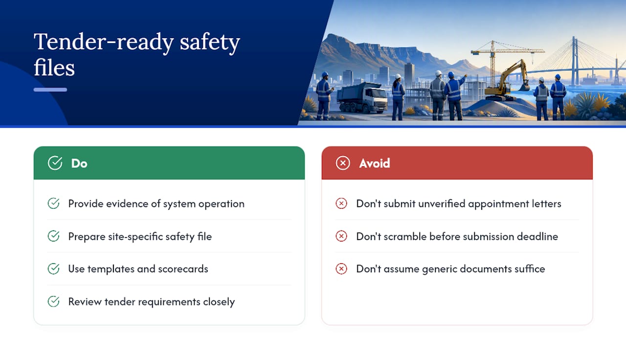 What competitive tenders reveal about safety file quality — overview diagram