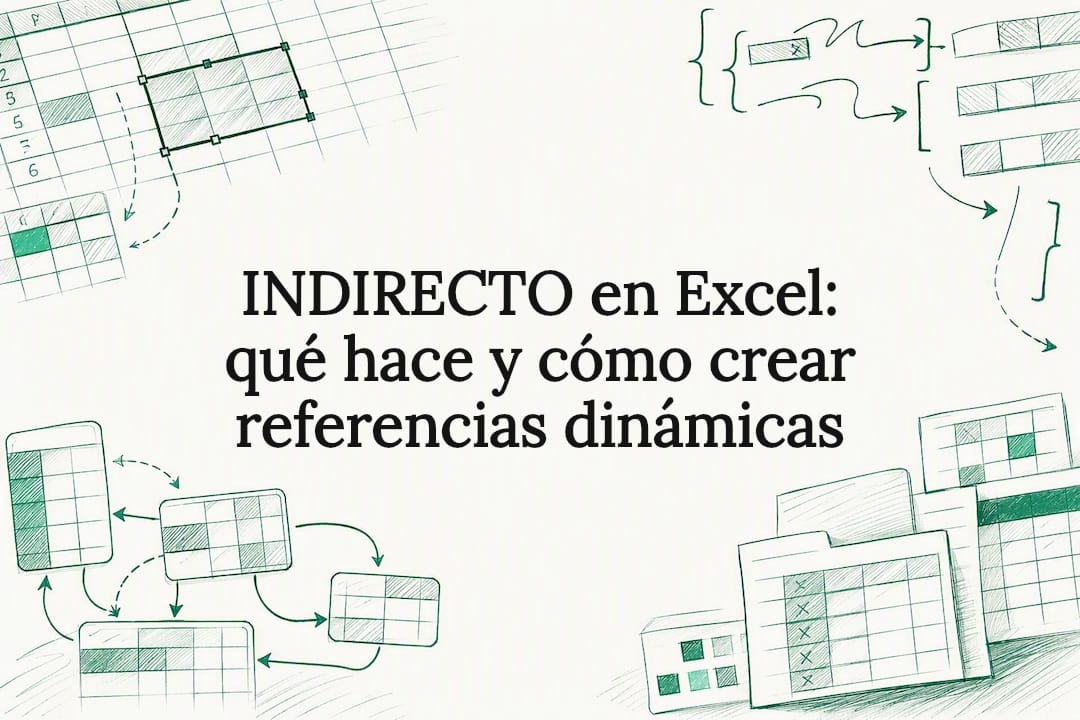 Tarjeta ilustrada sobre referencias dinamicas en Excel