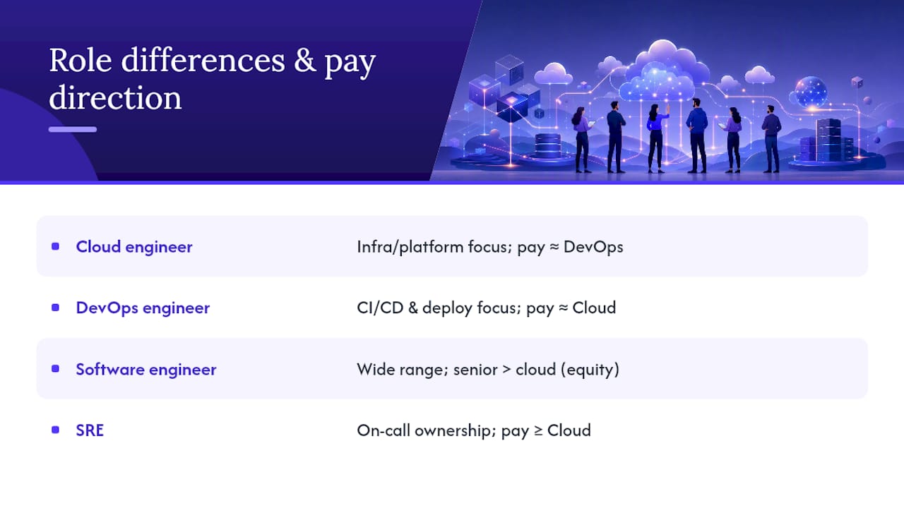 Comparison of cloud DevOps software and SRE roles