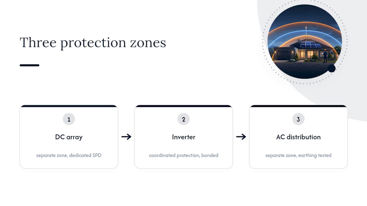 Three coordinated solar protection zones