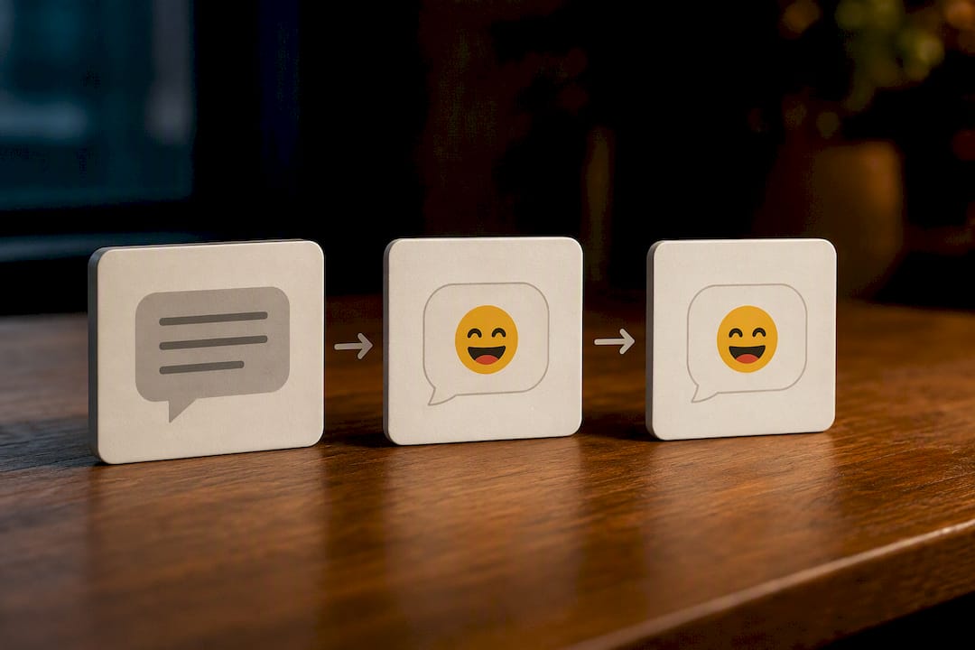 Illustration of matching a recipient’s emoji tone