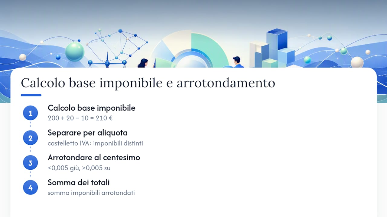 Calcolo della base imponibile e del castelletto IVA