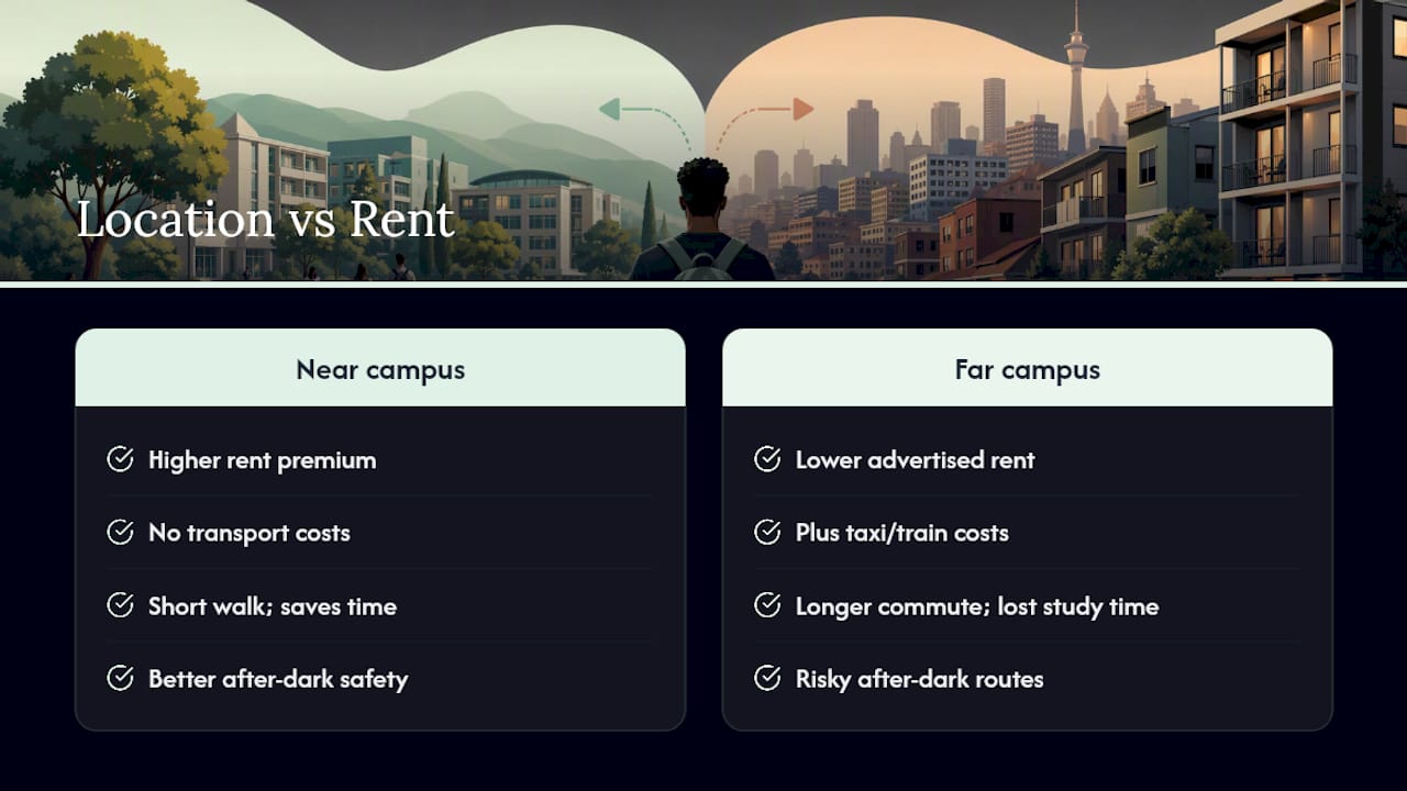 Does location and transport matter more than rent? — overview diagram