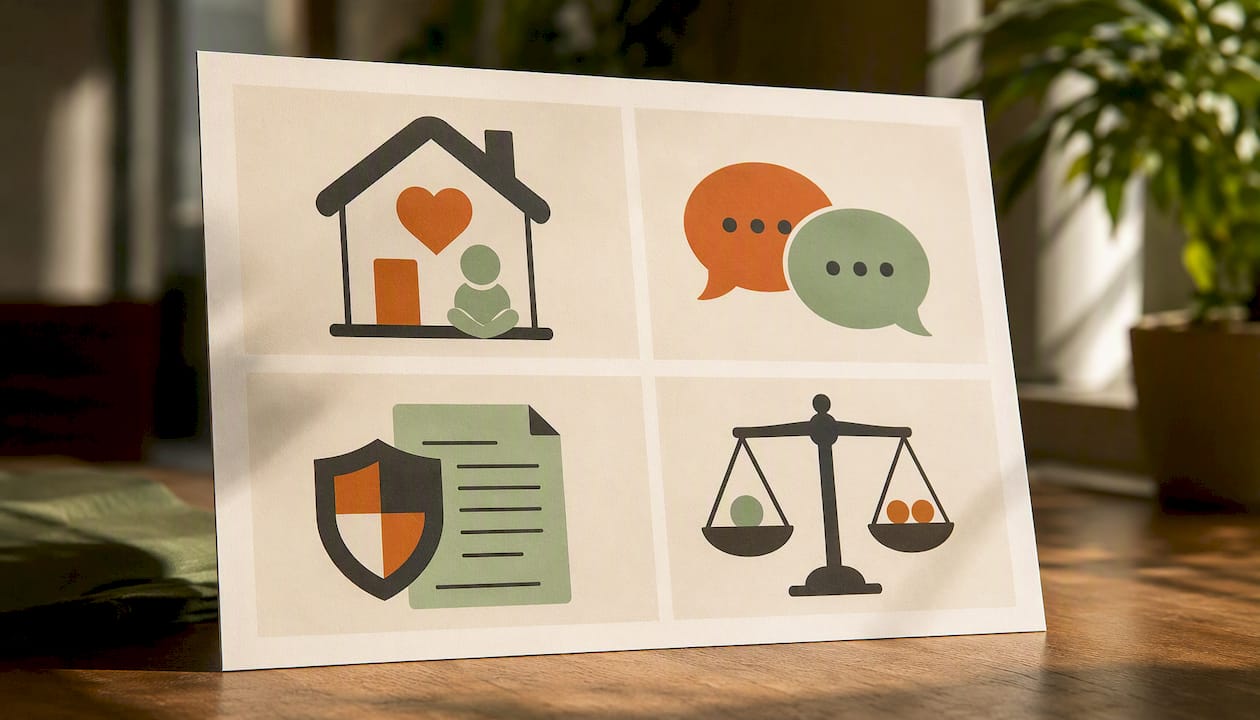 Illustration of four parental responsibilities