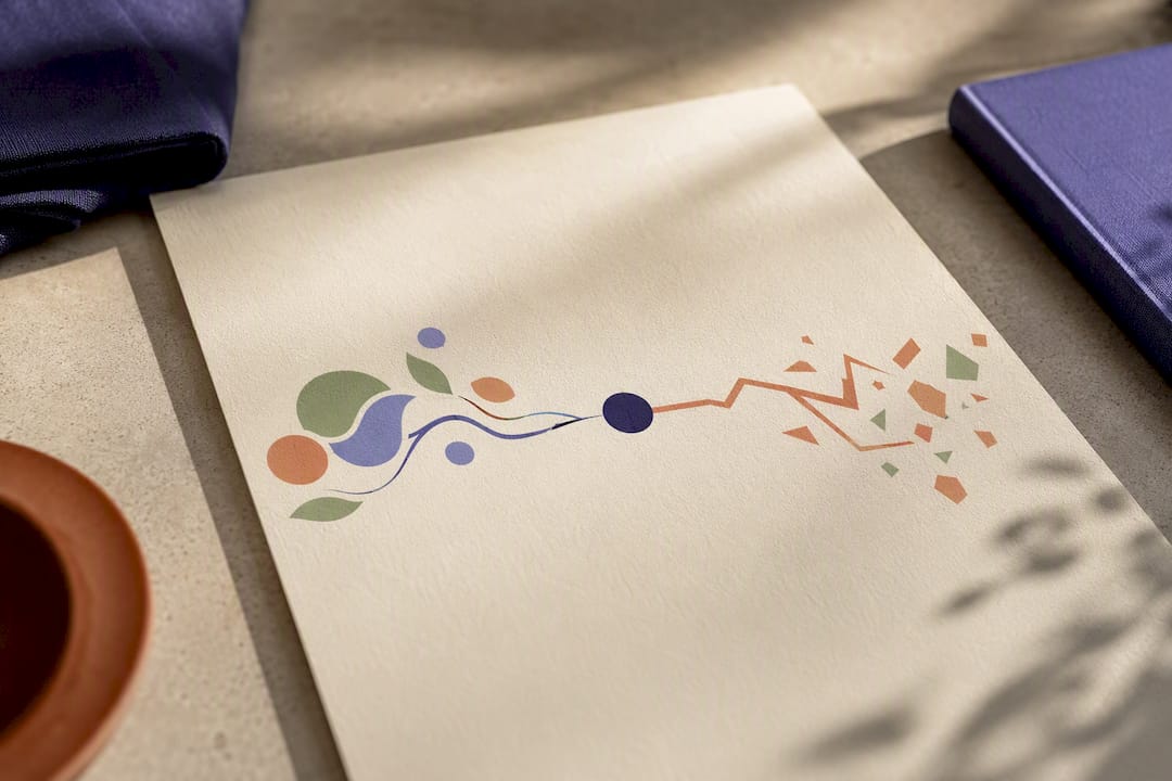 Ilustración de dos caminos para las palabras
